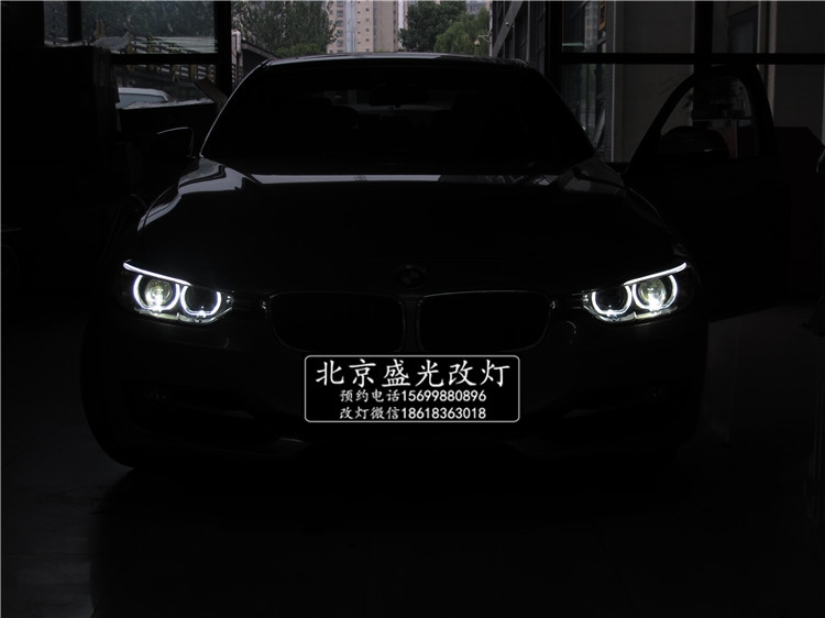 北京改燈 寶馬316i升級(jí)原廠高配天使眼氙燈