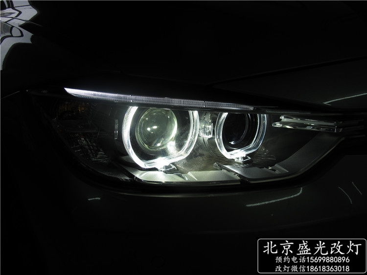 北京改燈 寶馬316i升級(jí)原廠高配天使眼氙燈