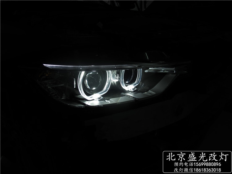 北京改燈 寶馬316i升級(jí)原廠高配天使眼氙燈