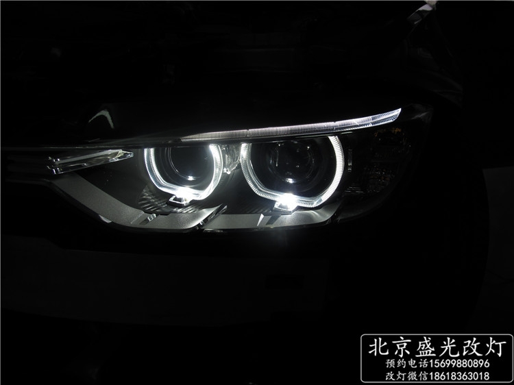 北京改燈 寶馬316i升級(jí)原廠高配天使眼氙燈
