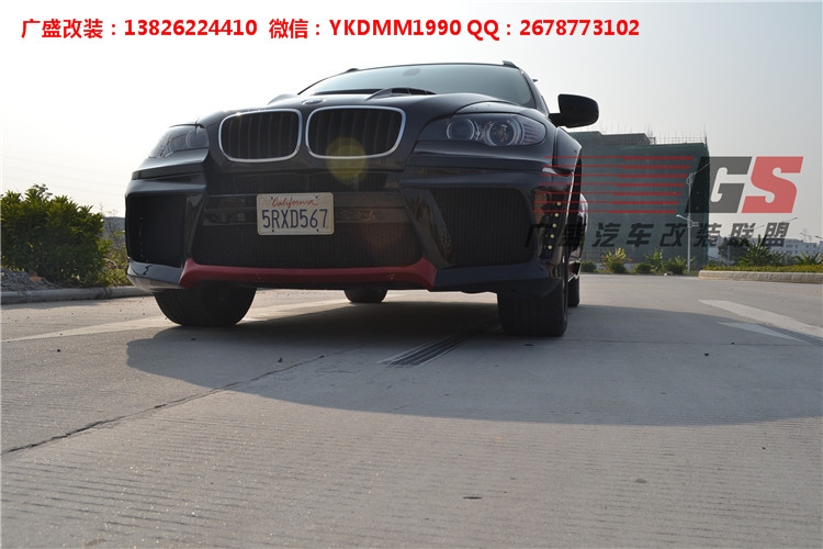 BMW寶馬X6 E71改裝LUMMA寬體大包圍碳纖維機(jī)蓋后唇四出排氣管尾翼