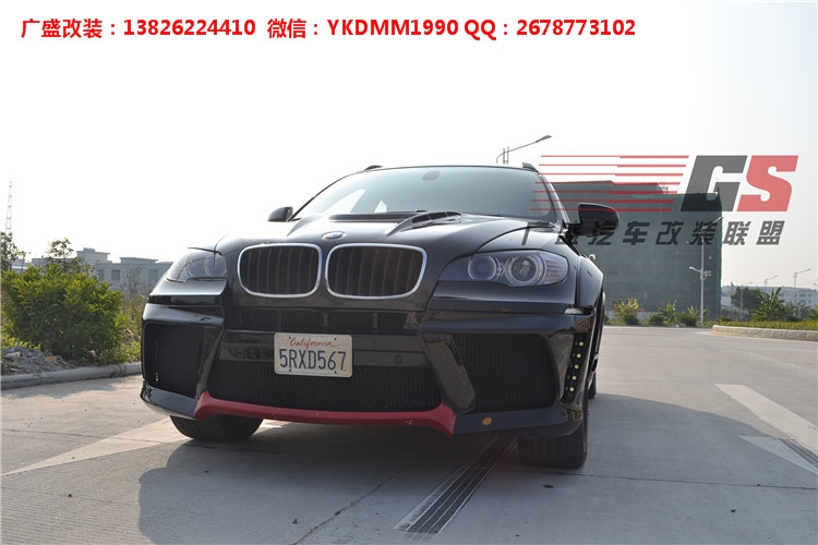BMW寶馬X6 E71改裝LUMMA寬體大包圍碳纖維機(jī)蓋后唇四出排氣管尾翼