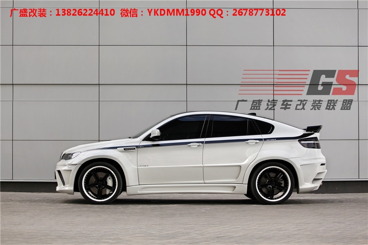 BMW寶馬X6 E71改裝LUMMA寬體大包圍碳纖維機(jī)蓋后唇四出排氣管尾翼