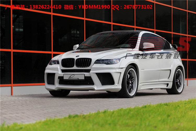 BMW寶馬X6 E71改裝LUMMA寬體大包圍碳纖維機(jī)蓋后唇四出排氣管尾翼