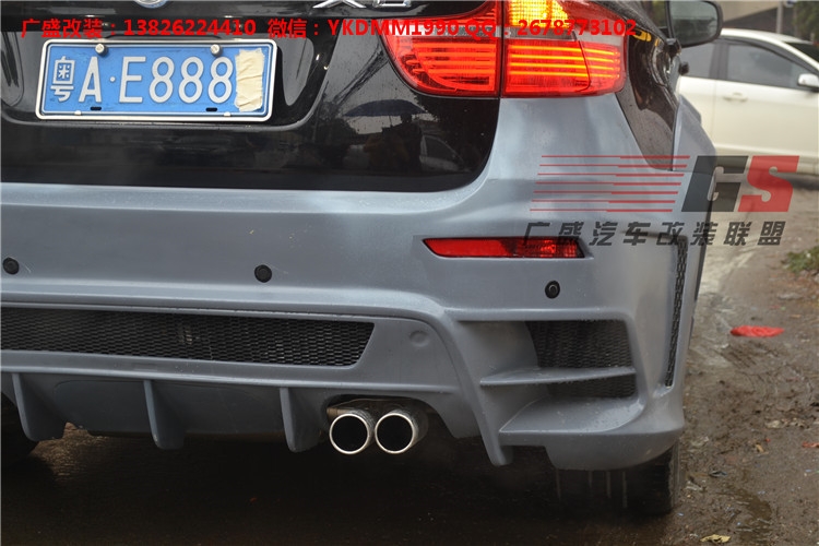 BMW寶馬X6 E71改裝LUMMA寬體大包圍碳纖維機(jī)蓋后唇四出排氣管尾翼