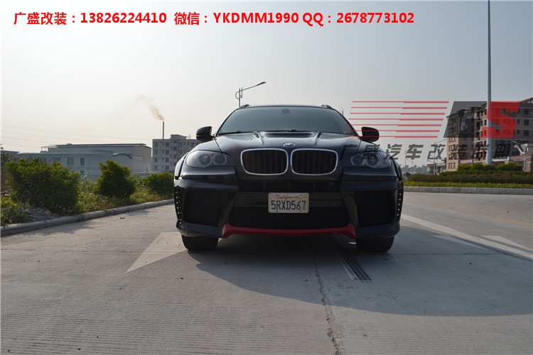 BMW寶馬X6 E71改裝LUMMA寬體大包圍碳纖維機(jī)蓋后唇四出排氣管尾翼