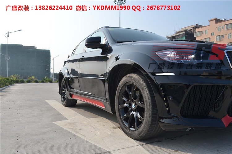 BMW寶馬X6 E71改裝LUMMA寬體大包圍碳纖維機(jī)蓋后唇四出排氣管尾翼
