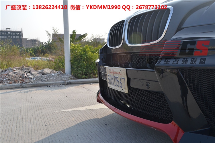 BMW寶馬X6 E71改裝LUMMA寬體大包圍碳纖維機(jī)蓋后唇四出排氣管尾翼