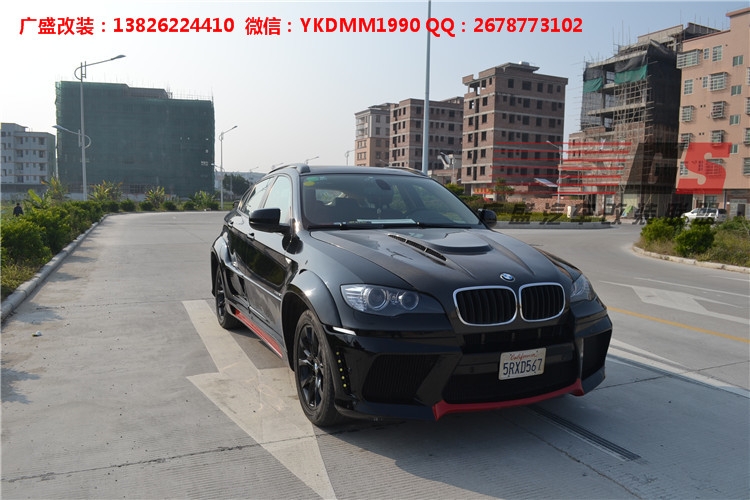 BMW寶馬X6 E71改裝LUMMA寬體大包圍碳纖維機(jī)蓋后唇四出排氣管尾翼