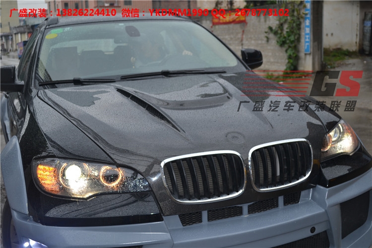 BMW寶馬X6 E71改裝LUMMA寬體大包圍碳纖維機(jī)蓋后唇四出排氣管尾翼