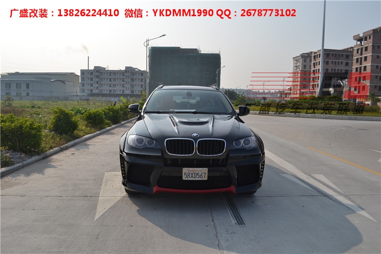 BMW寶馬X6 E71改裝LUMMA寬體大包圍碳纖維機(jī)蓋后唇四出排氣管尾翼
