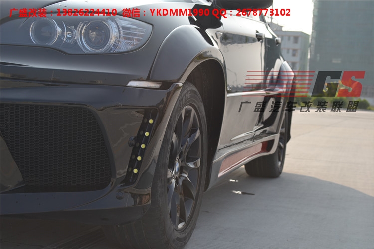 BMW寶馬X6 E71改裝LUMMA寬體大包圍碳纖維機(jī)蓋后唇四出排氣管尾翼