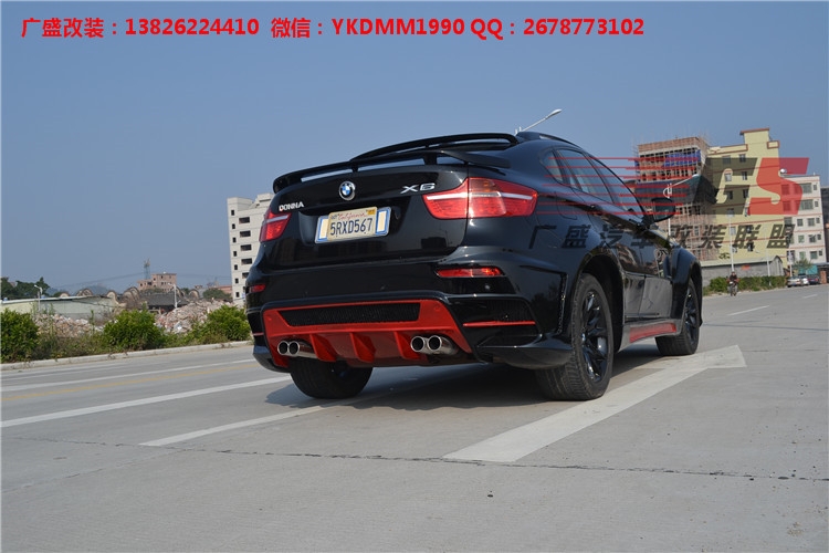 BMW寶馬X6 E71改裝LUMMA寬體大包圍碳纖維機(jī)蓋后唇四出排氣管尾翼