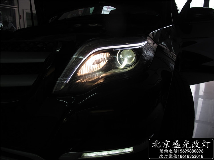 北京改燈 奔馳GLK300升級原廠智能隨動氙氣大燈 北京無界汽車服務(wù)