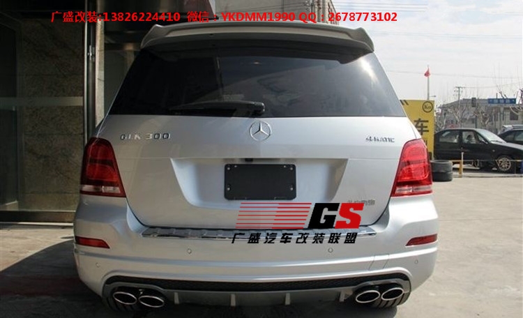 新款奔馳GLK260 GLK300改裝LODER1899洛德大包圍排氣管碳纖維尾翼
