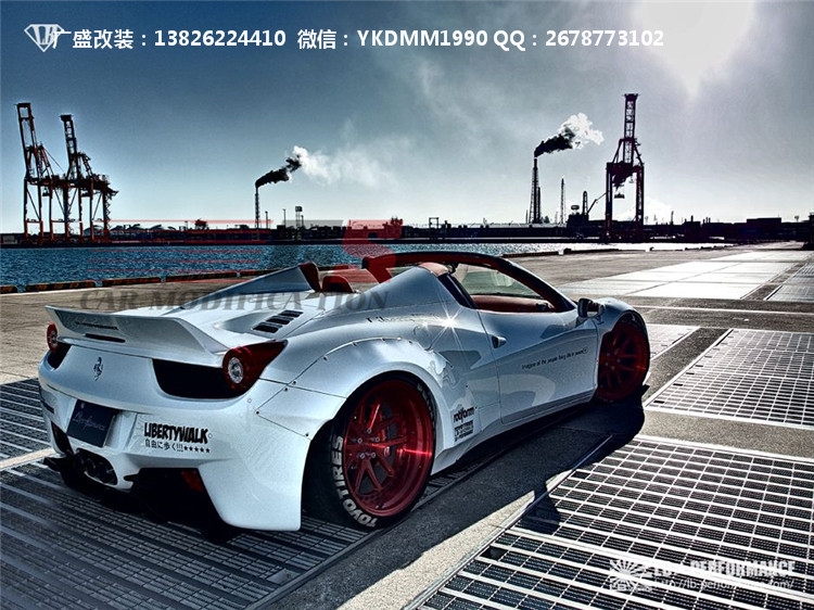 法拉利458改裝LB FERRARI寬體包圍 碳纖維尾翼前唇后唇 IPE排氣管