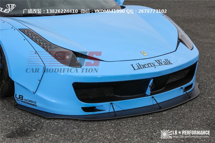 法拉利458改裝LB FERRARI寬體包圍 碳纖維尾翼前唇后唇 IPE排氣管