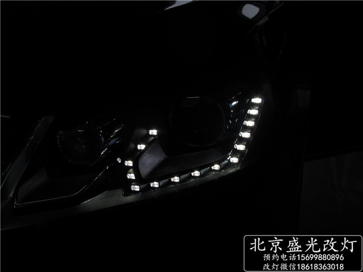 新邁騰升級原廠高配LED淚眼日行燈氙氣大燈總成