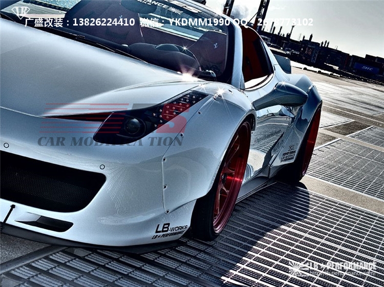法拉利458改裝LB FERRARI寬體包圍 碳纖維尾翼前唇后唇 IPE排氣管
