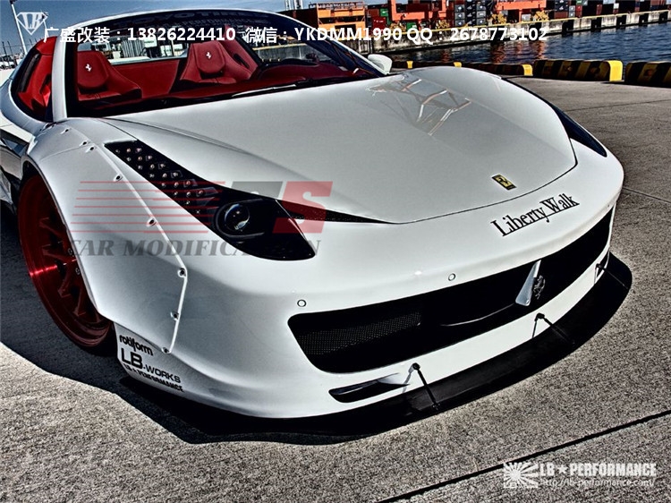 法拉利458改裝LB FERRARI寬體包圍 碳纖維尾翼前唇后唇 IPE排氣管