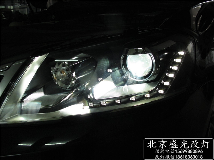 新邁騰升級原廠高配LED淚眼日行燈氙氣大燈總成