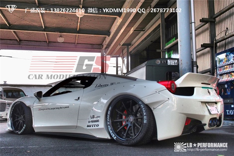 法拉利458改裝LB FERRARI寬體包圍 碳纖維尾翼前唇后唇 IPE排氣管