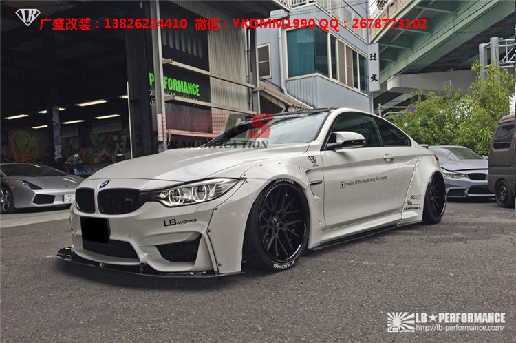 寶馬4系M4 F80 F33 F82改裝LB-Performance寬體包圍碳纖維前后唇