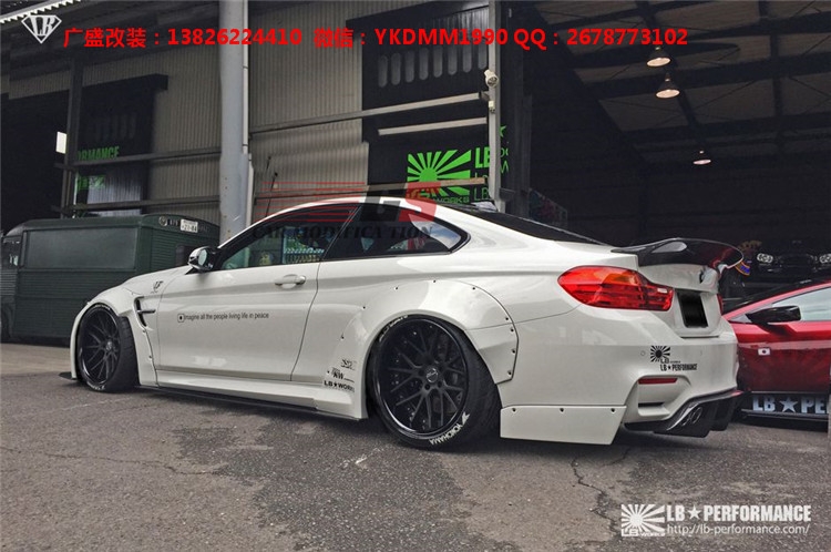 寶馬4系M4 F80 F33 F82改裝LB-Performance寬體包圍碳纖維前后唇