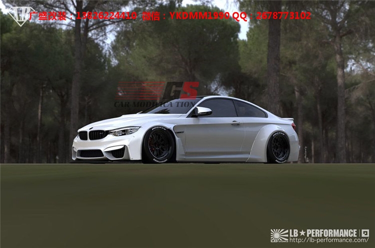 寶馬4系M4 F80 F33 F82改裝LB-Performance寬體包圍碳纖維前后唇