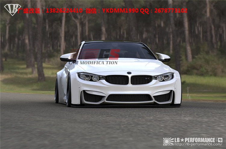 寶馬4系M4 F80 F33 F82改裝LB-Performance寬體包圍碳纖維前后唇