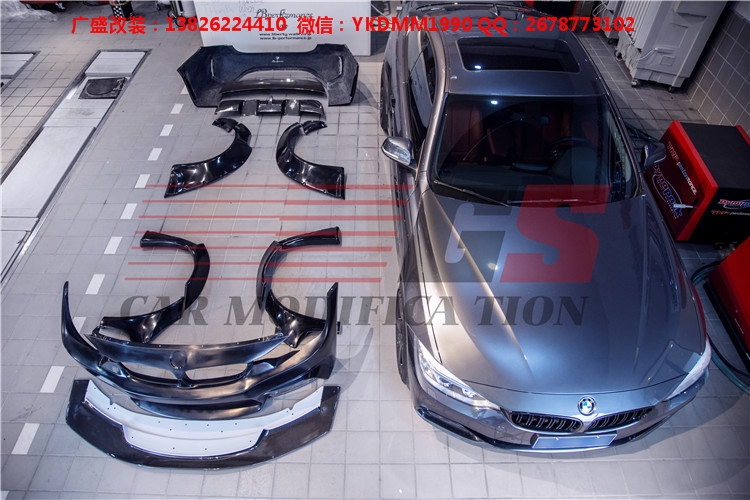 廣盛改裝BMW寶馬4系改裝LB-Performance寬體大包圍碳纖維前唇尾翼