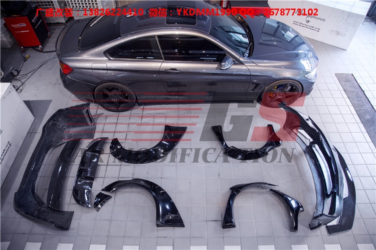 廣盛改裝BMW寶馬4系改裝LB-Performance寬體大包圍碳纖維前唇尾翼