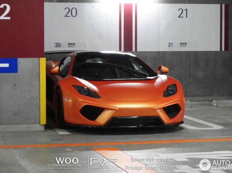 邁凱倫12c貼膜改色PWF電光金屬橙