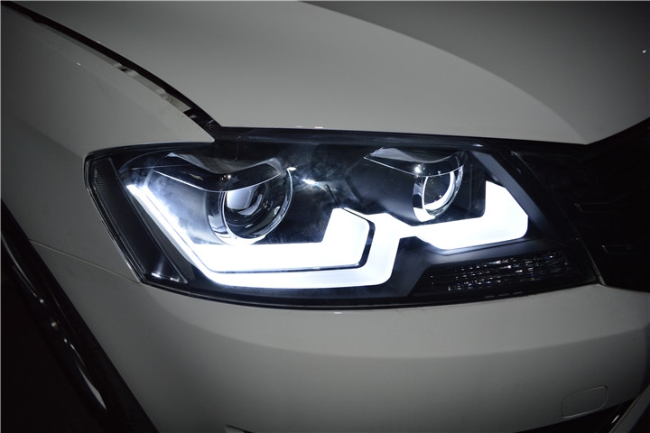 福州改燈店大眾朗行大燈升級(jí)飄帶款大燈總成福州榮海汽車照明