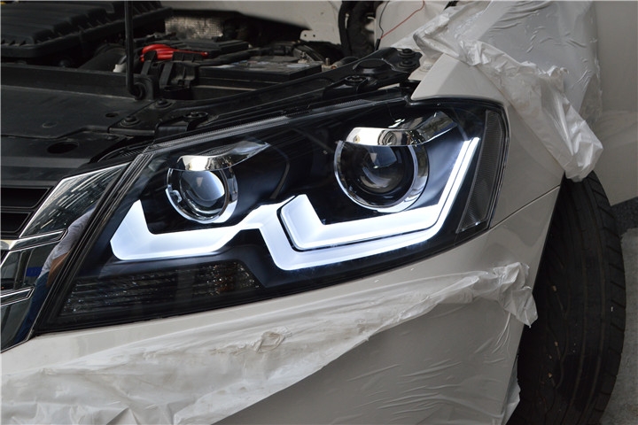 福州改燈店大眾朗行大燈升級(jí)飄帶款大燈總成福州榮海汽車照明