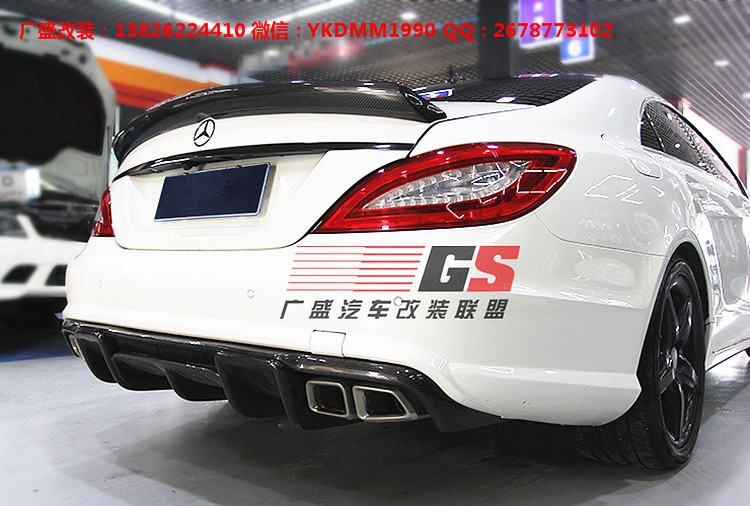 奔馳CLS300 CLS350 CLS60AMG改裝Renntech碳纖維后唇尾翼W218包圍