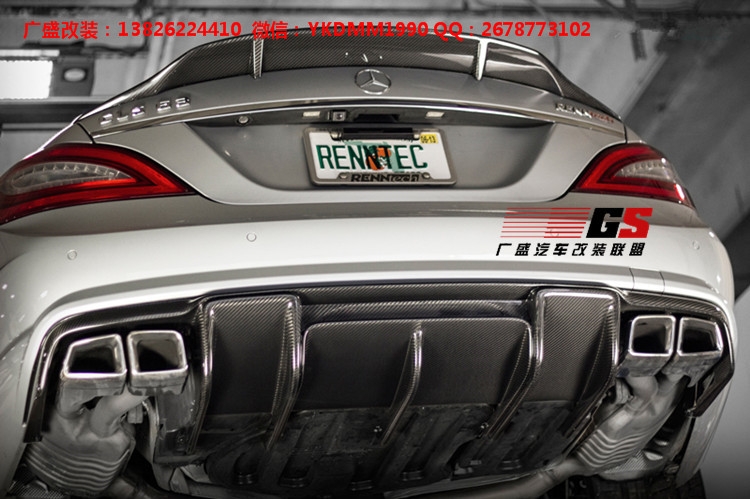 奔馳CLS300 CLS350 CLS60AMG改裝Renntech碳纖維后唇尾翼W218包圍