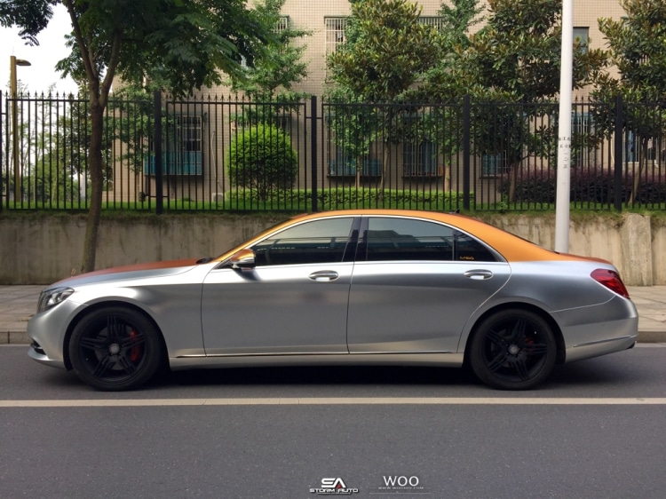奔馳S500L亞光電鍍銀+亞光電鍍玫瑰金
