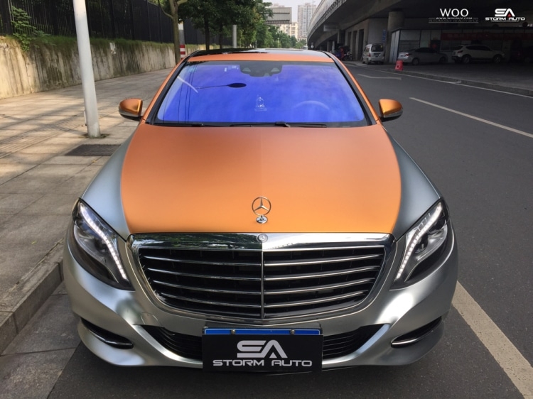 奔馳S500L亞光電鍍銀+亞光電鍍玫瑰金