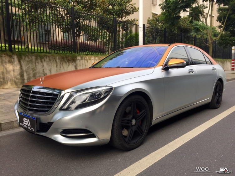 奔馳S500L亞光電鍍銀+亞光電鍍玫瑰金