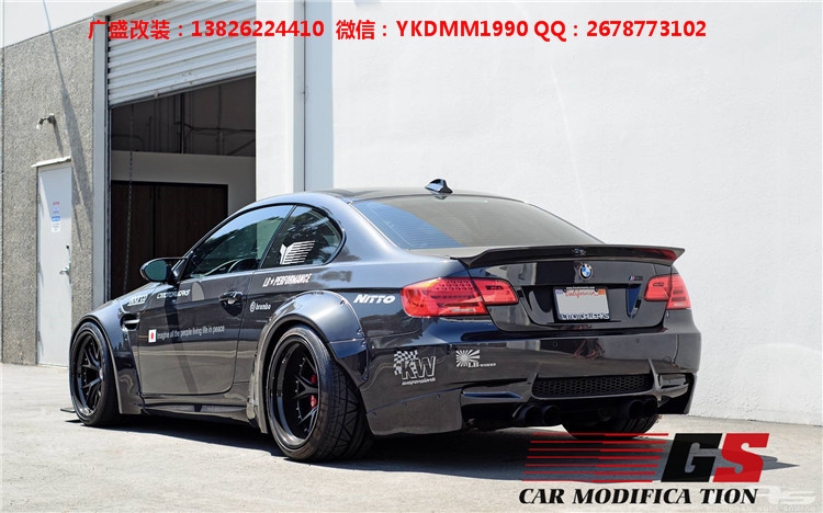 寶馬E92 M3改裝lb-performance寬體包圍碳纖維前唇尾翼輪眉葉子板