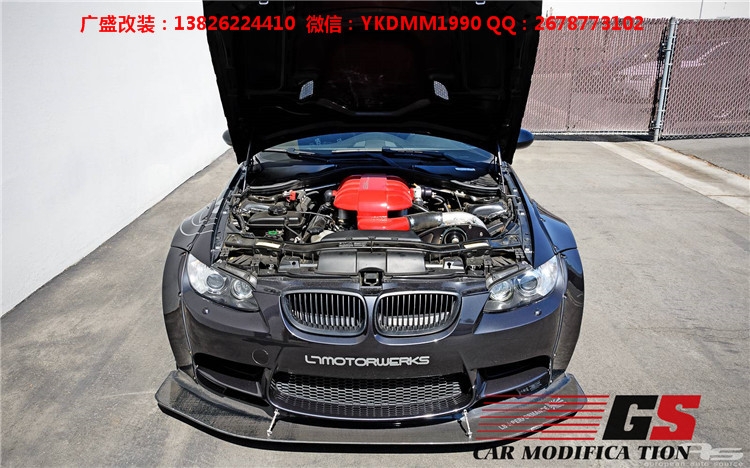 寶馬E92 M3改裝lb-performance寬體包圍碳纖維前唇尾翼輪眉葉子板