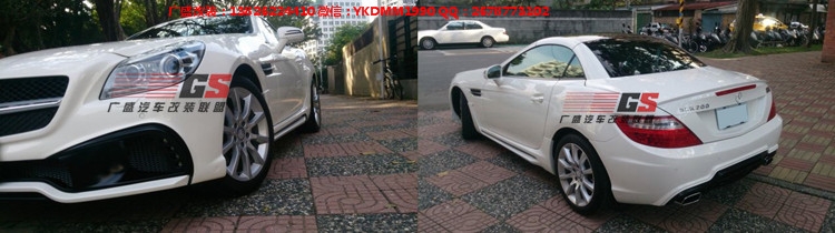 奔馳SLK200 SLK300 R172改裝WALD大包圍碳纖維尾翼后唇排氣管