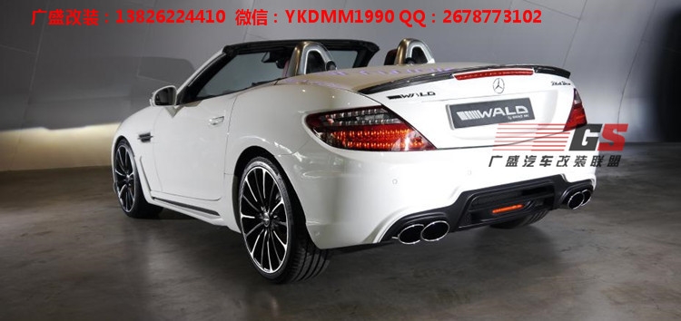 奔馳SLK200 SLK300 R172改裝WALD大包圍碳纖維尾翼后唇排氣管