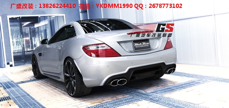 奔馳SLK200 SLK300 R172改裝WALD大包圍碳纖維尾翼后唇排氣管
