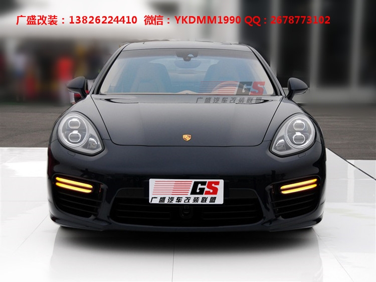 14 15保時捷Panamera970改裝Turbo大嘴前杠GTS大包圍日行燈排氣管