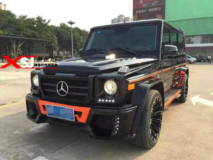 奔馳G級改裝日本W(wǎng)ALD大包圍套件G55G500改裝寬體大包圍碳纖維機(jī)蓋排氣