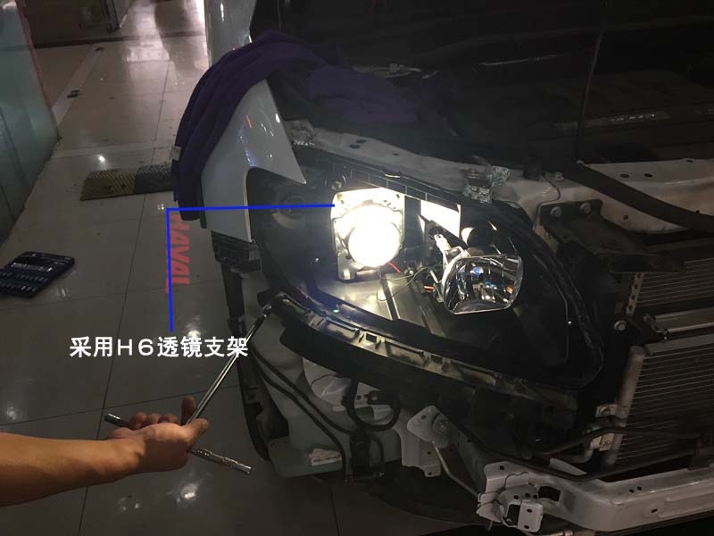 哈弗H6改燈  大燈改裝Q5雙光透鏡 歐司朗氙氣燈 小糸安定器
