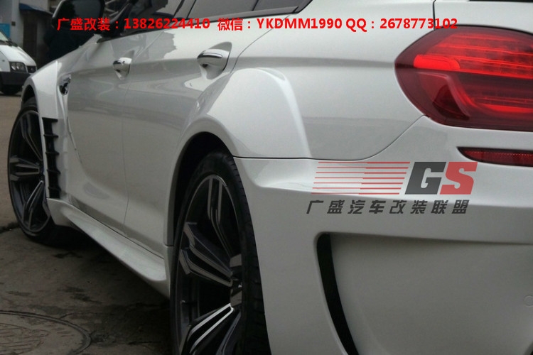 寶馬6系F12 F13 M6改裝prior-design寬體大包圍碳纖維尾翼排氣管