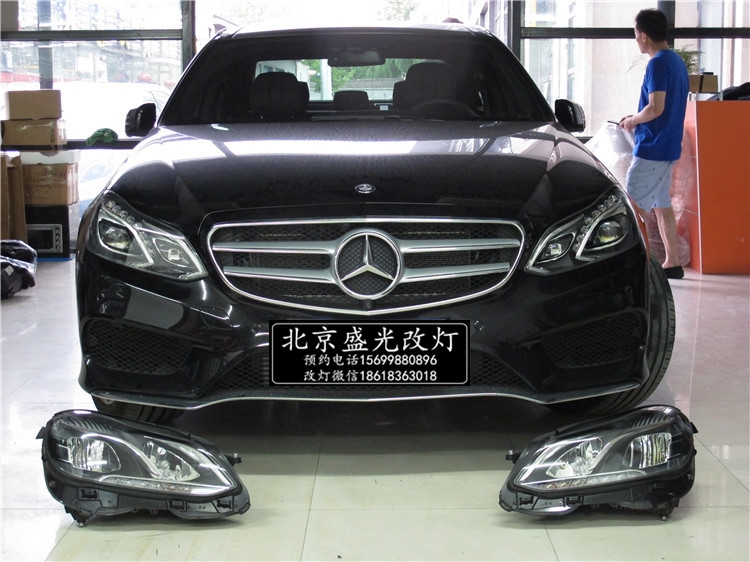 奔馳E200/E260/E320改原廠豪華智能隨動LED照明大燈
